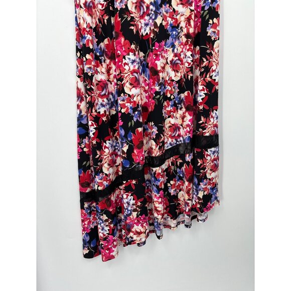 Torrid Floral Lace Fit & Flare Midi Asymentrical Dress Studio Knit Black 4X New - Picture 6 of 10